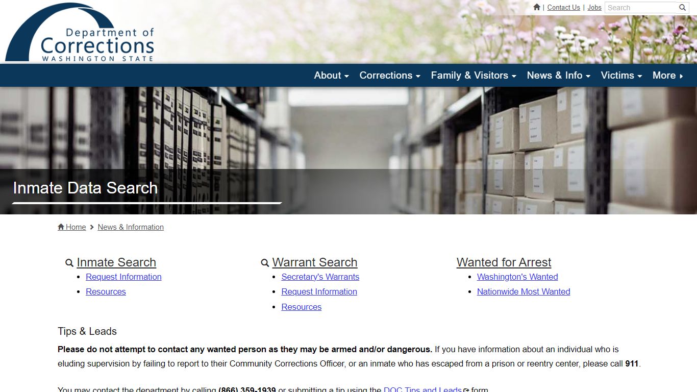 Inmate Data Search | Washington State Department of Corrections