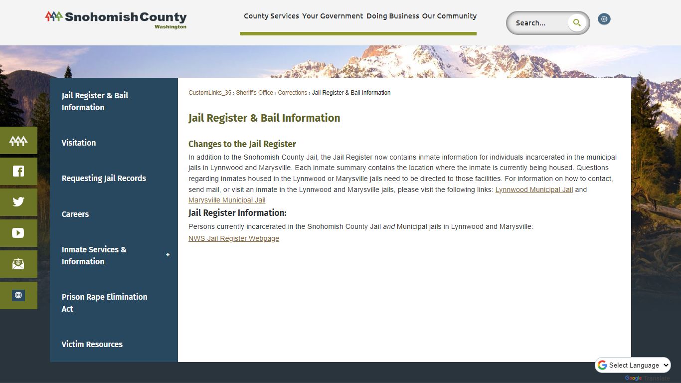 Jail Register & Bail Information - Snohomish County, WA